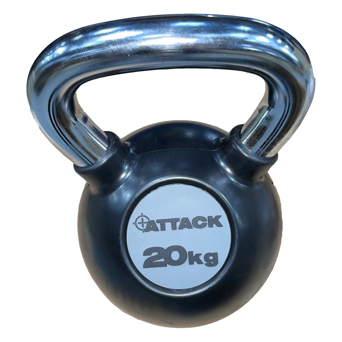 Attack Fitness Chrome Handle Rubber Kettlebell