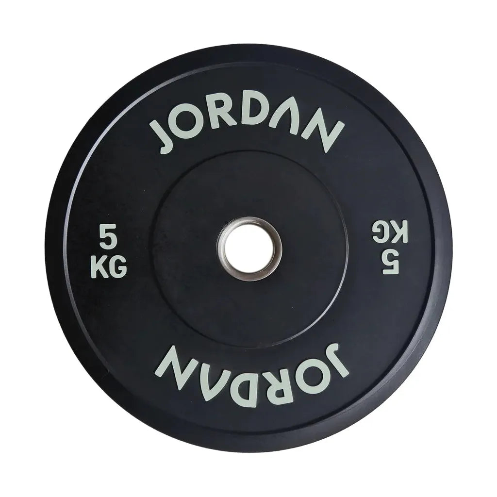 JORDAN 150kg Black Rubber Bumper Plate Set - 2x5kg, 2x10kg, 2x15kg, 2x20kg, 2x25kg