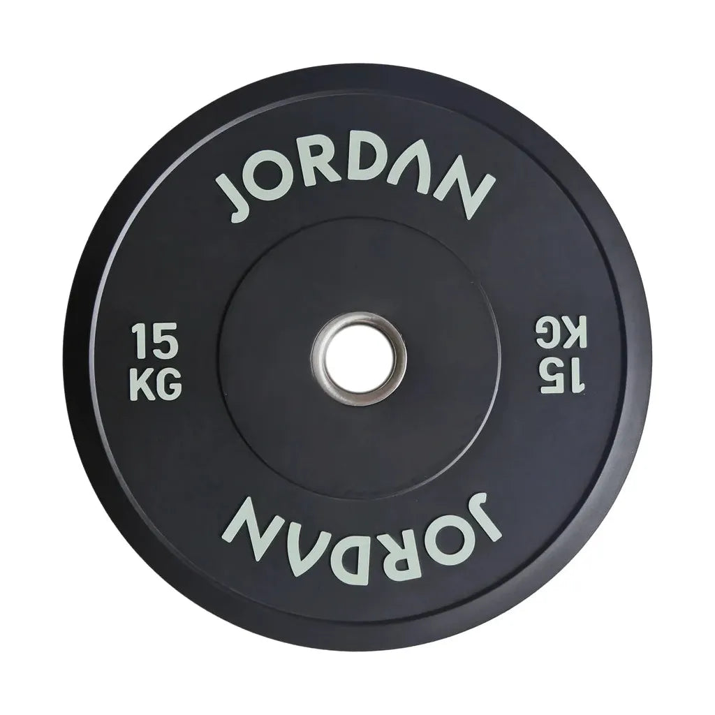 JORDAN 150kg Black Rubber Bumper Plate Set - 2x5kg, 2x10kg, 2x15kg, 2x20kg, 2x25kg