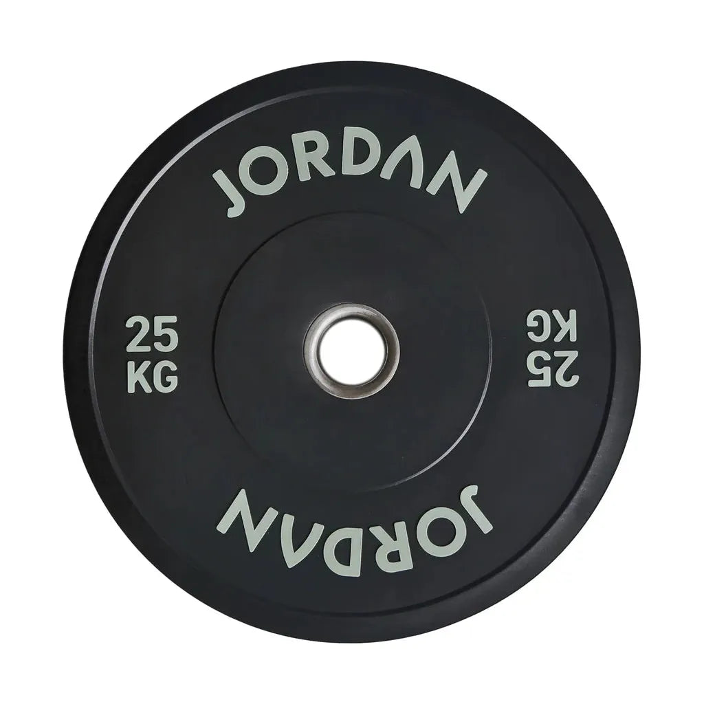 JORDAN 150kg Black Rubber Bumper Plate Set - 2x5kg, 2x10kg, 2x15kg, 2x20kg, 2x25kg