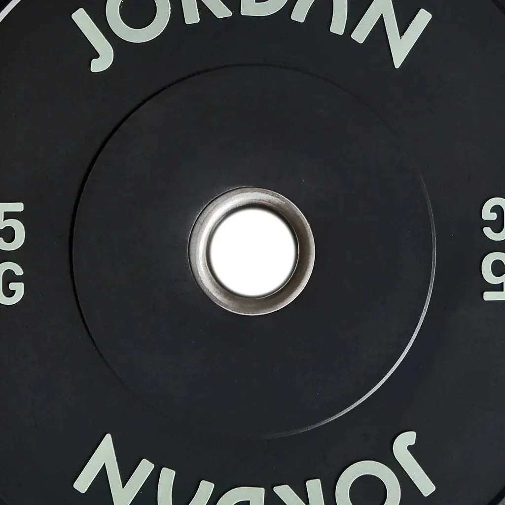 JORDAN 150kg Black Rubber Bumper Plate Set - 2x5kg, 2x10kg, 2x15kg, 2x20kg, 2x25kg