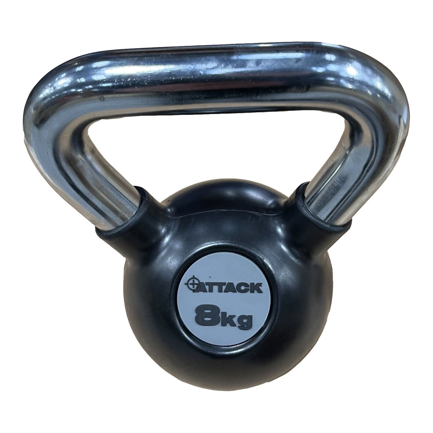 Attack Fitness Chrome Handle Rubber Kettlebell