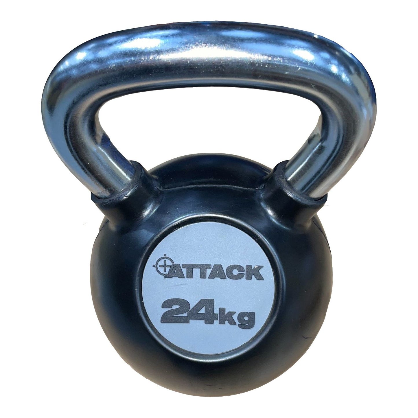 Attack Fitness Chrome Handle Rubber Kettlebell