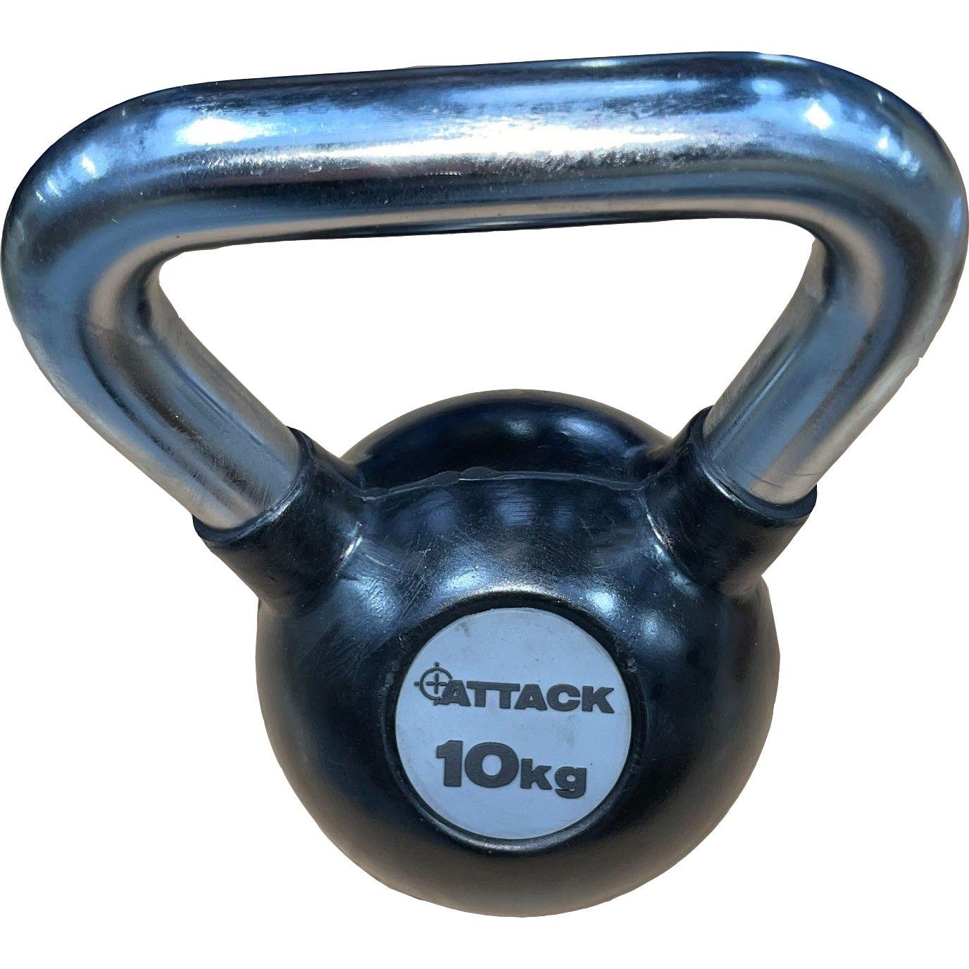 Attack Fitness Chrome Handle Rubber Kettlebell