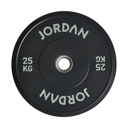 JORDAN 150kg Black Rubber Bumper Plate Set - 2x5kg, 2x10kg, 2x15kg, 2x20kg, 2x25kg