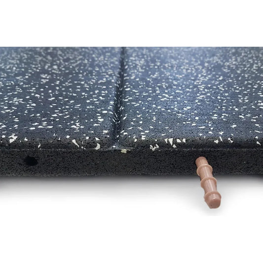 JORDAN Activ SHOX - SBR/EPDM Gym Flooring - 500mm x 1000mm Tile, Grey Fleck - 40mm - Including Plastic Joining Pins